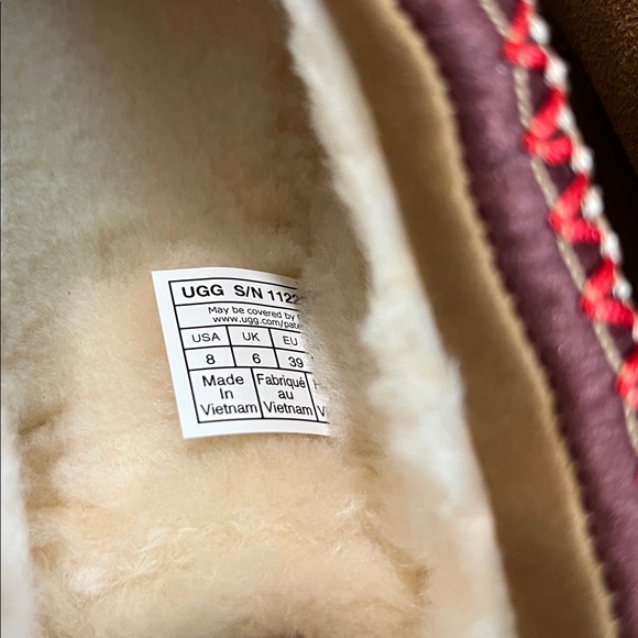 NEW UGG® Tazz Suede Platform Slipper Clogs Chestnut Size 8 - Picture 13 of 14